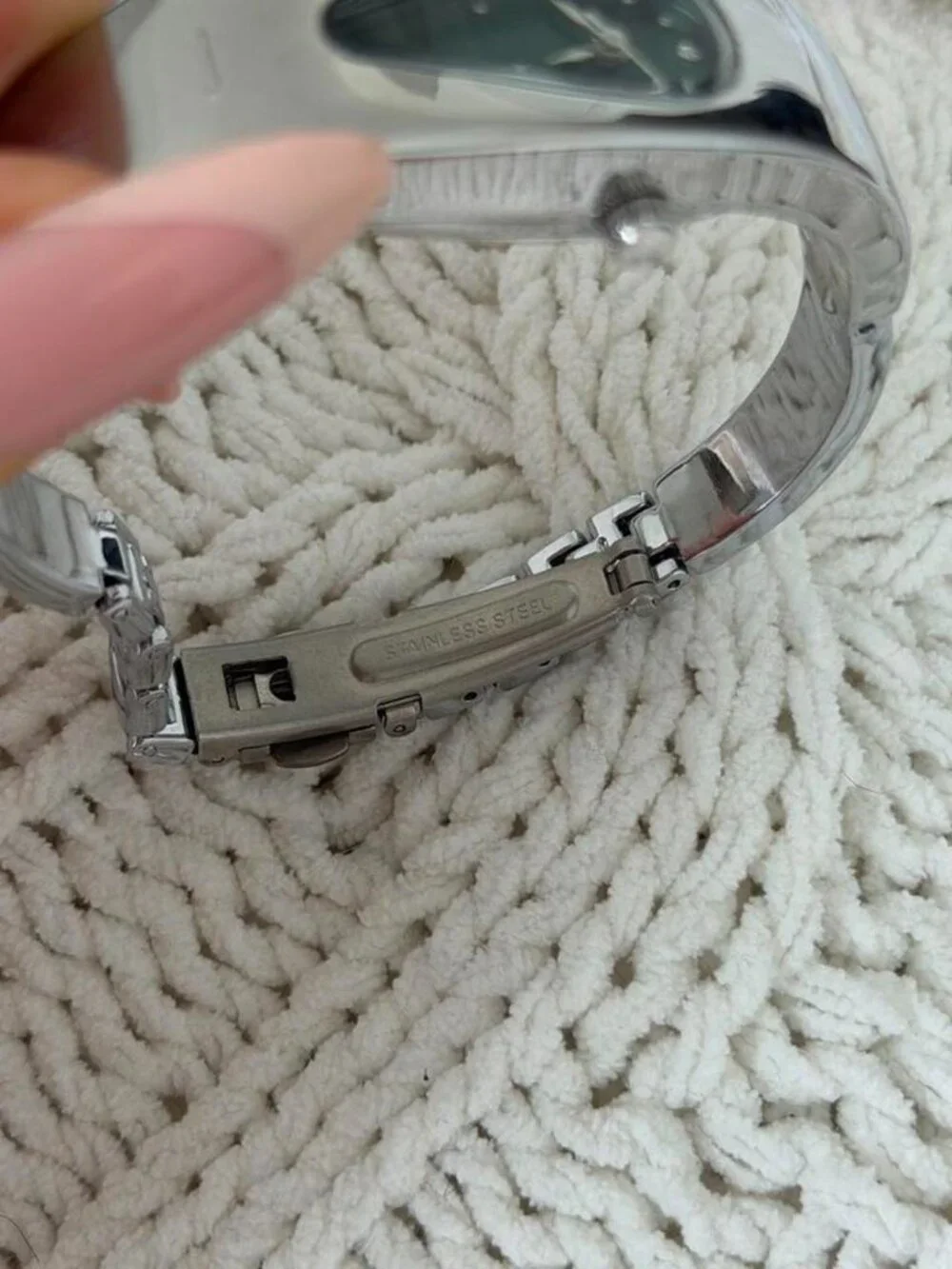 SKU0616 Silver green watch silver metal bracelet Stainless steel + gift bag